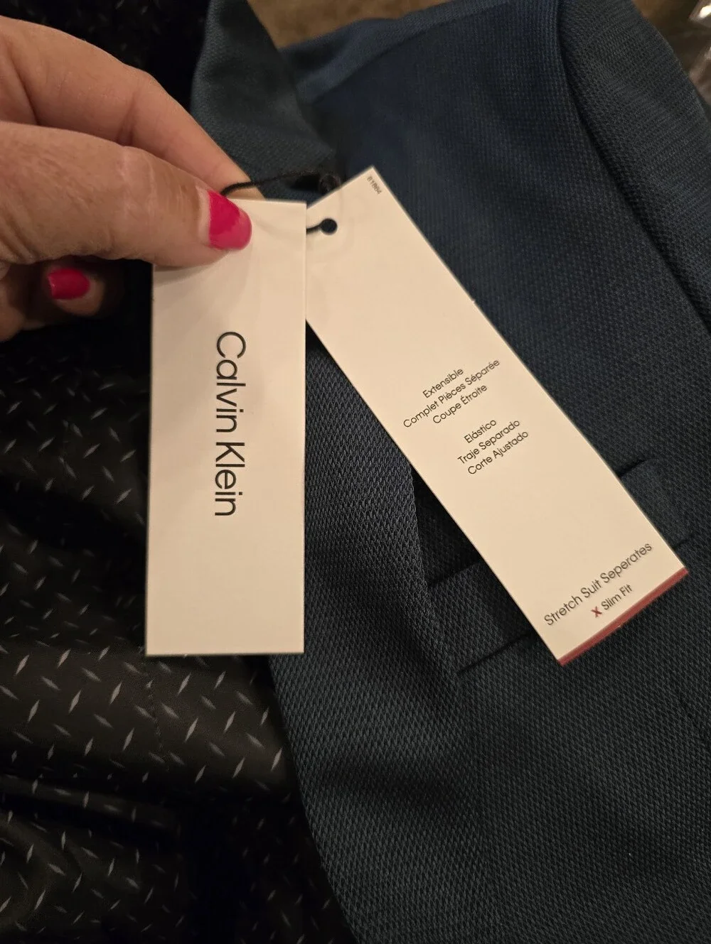 Calvin Klein Boy's Size 10 Teal Two-Button Blazer. NWT MSRP $125